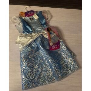Disney Princess Cinderella Dress Costume Girls 4-6x Blue Disney 100 Jakks